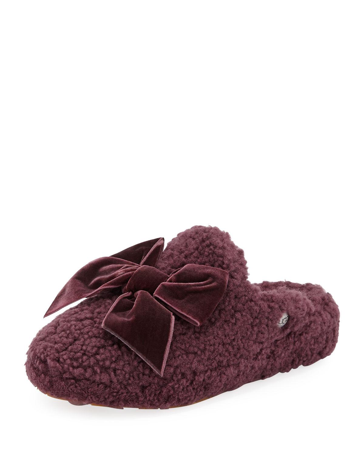 ugg addison velvet bow slipper