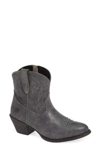 Ariat Dakota Western Bootie In Distressed Black Leather