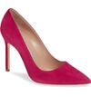 Manolo Blahnik 'bb' Pointy Toe Pump In Fuschia Suede