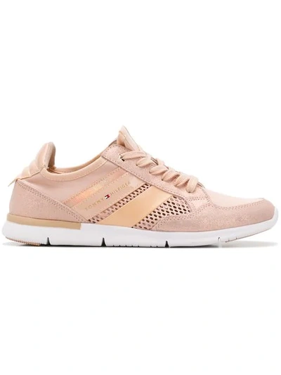 Tommy Hilfiger Panelled Lace-up Sneakers In Pink