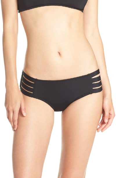 Seafolly Strappy Solid Hipster Bikini Bottoms In Black