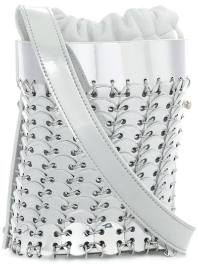 Paco Rabanne Disc Embellished Bucket Tote - Silver