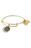 Alex And Ani Stellar Love Charm Expandable Wire Bangle In Gold