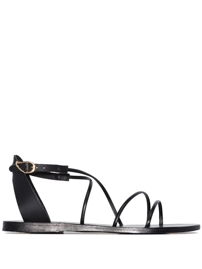 Ancient Greek Sandals Meloivia Leather Sandals In Black