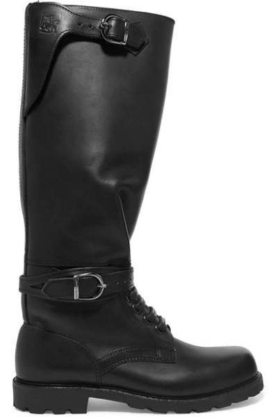 Ludwig Reiter Husaren Distressed Leather Knee Boots In Black