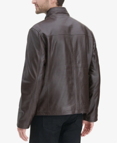 Cole Haan Men's Smooth Leather Jacket, Created For Macy's In Brown