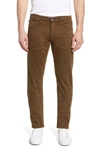 Mavi Zach Straight Leg Twill Pants In Brown Twill