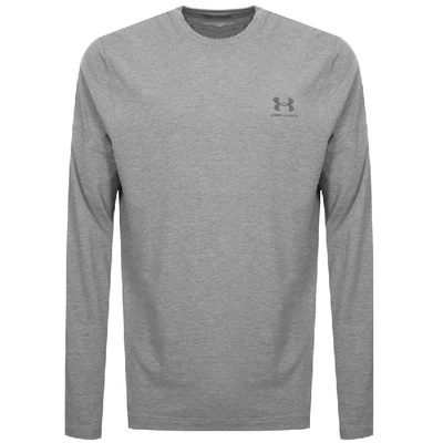 Under Armour Men's Charged Cotton Long-sleeve T-shirt In Grey