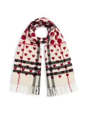 burberry scarf with red hearts