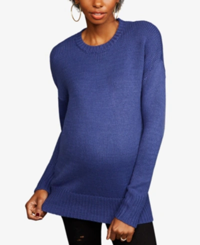 Line Maternity Crewneck Sweater In Blue
