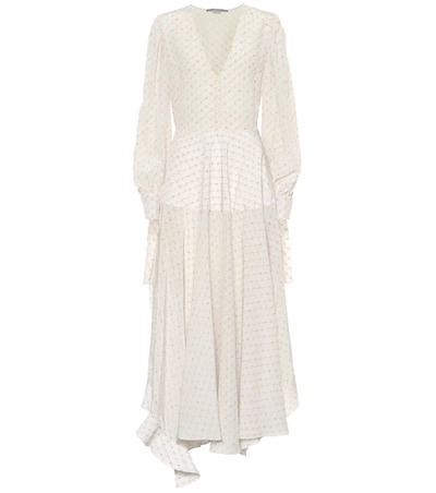 Stella Mccartney Marley Asymmetric Printed Silk Crepe De Chine Dress In White