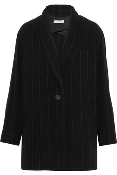 Iro Delson Pinstriped Wool-blend Twill Blazer In Black