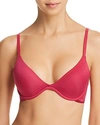 On Gossamer 'beautifully Basic' Lace Trim Underwire Plunge Bra In Radiant Orchid