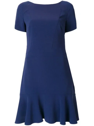 Talbot Runhof Flared Short Dress In Blue