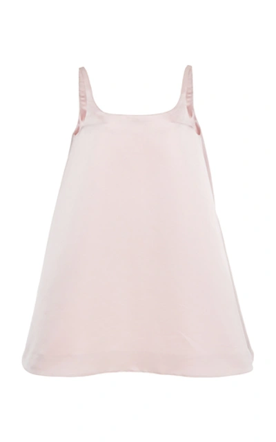 Prada Silk Satin Sleeveless Trapeze Mini Dress In Pink