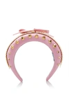 Prada Sequin Studded Satin Headband In Pink