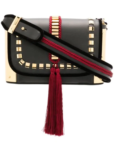 Alberta Ferretti Tassel Crossbody Bag In Black