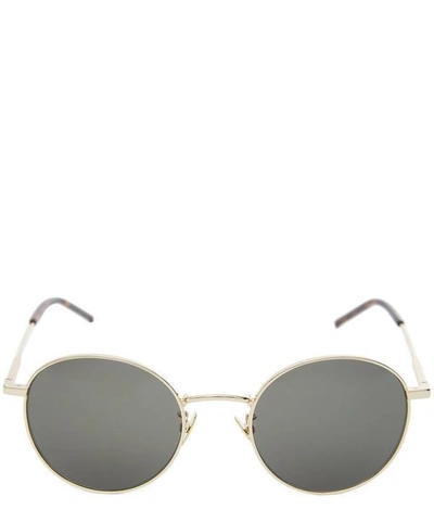 Saint Laurent Round Sunglasses In Gold