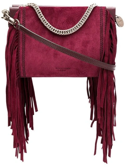 Givenchy Fringe Square Clutch Bag In Purple