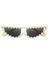 Gucci Embellished Cat Eye Sunglasses In Gold