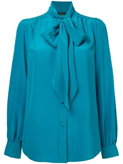 Marc Jacobs Pussy Bow Blouse In Green