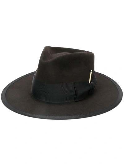 Nick Fouquet Ribbon Fedora Hat - Black
