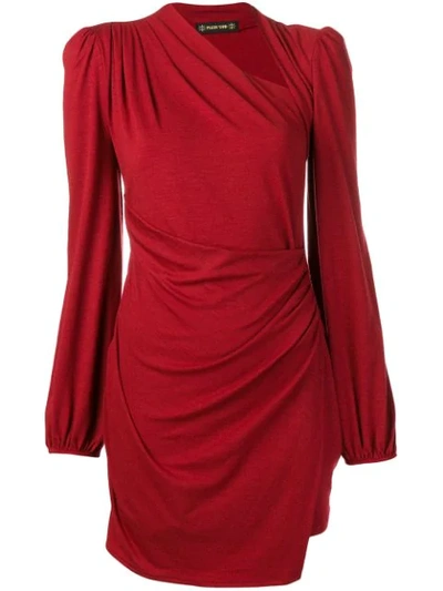 open lace back dress Frederica Plunge Maxi Dress Red