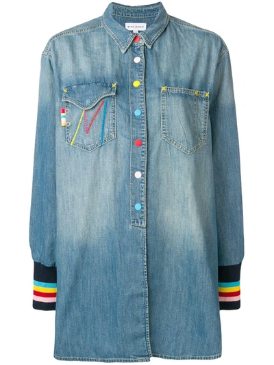 Mira Mikati Embroidered Denim Shirt - Blue