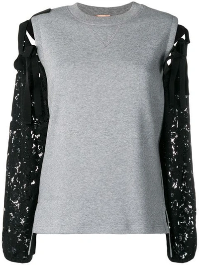 N°21 Nº21 Lace Detailed Sweatshirt - Grey