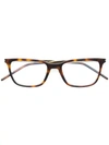 Saint Laurent Rectangular Shaped Glasses In Brown