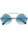 Fendi Ribbons & Crystals Sunglasses In Silver