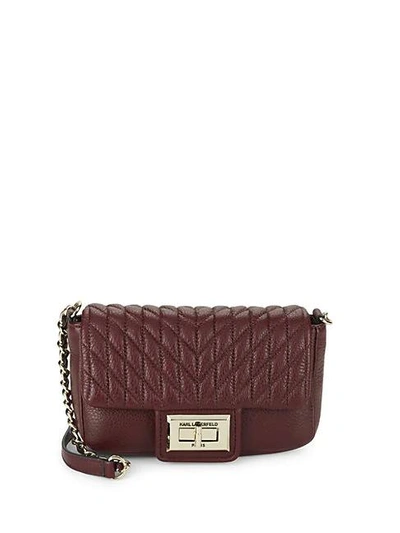 Karl Lagerfeld Agyness Faux Leather Crossbody Bag In Brown
