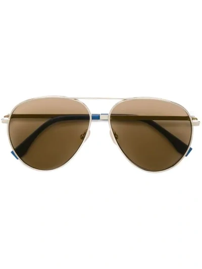 Fendi Aviator Tinted Sunglasses In Gold