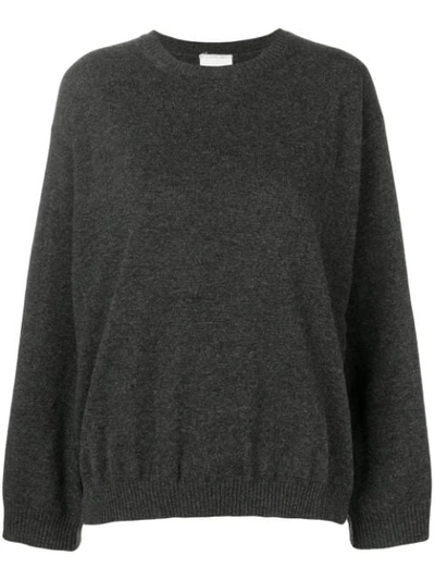 Fine Edge Classic Cashmere Sweater In Grey