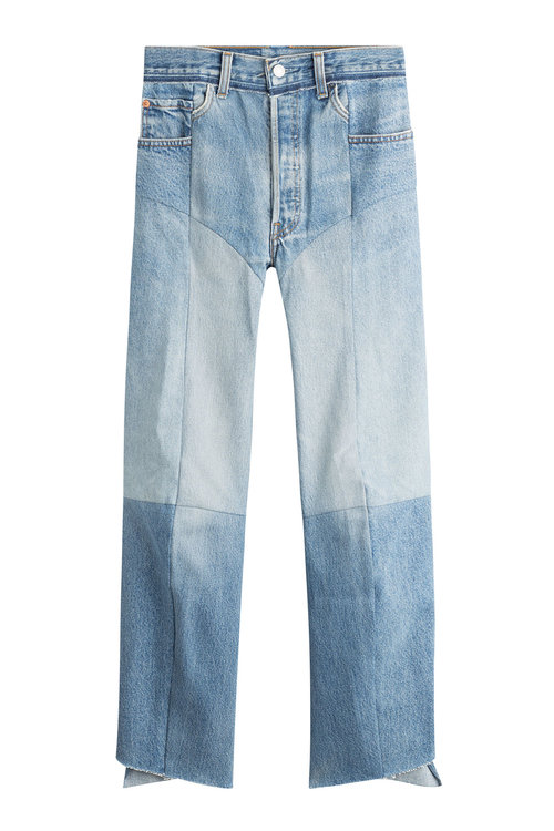Vetements Straight Leg Patchwork Jeans In Blue | ModeSens