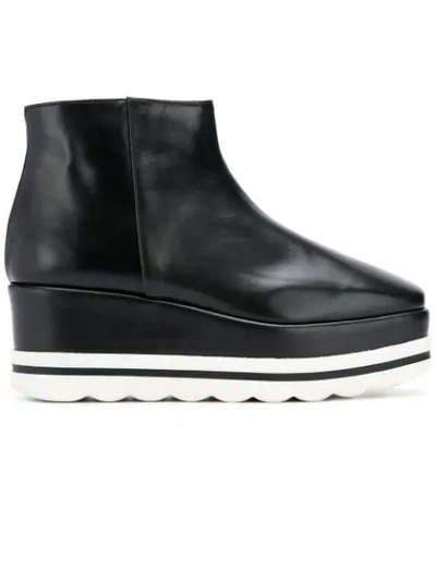 Pollini Wedge Ankle Boots - Black