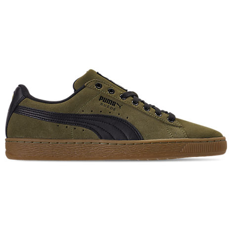 green suede pumas men's