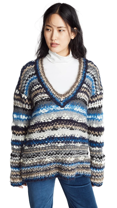 Oneonone Desirable Sweater In Blue Combo