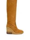 Tod's Knee-length Wedge Boots In Neutrals