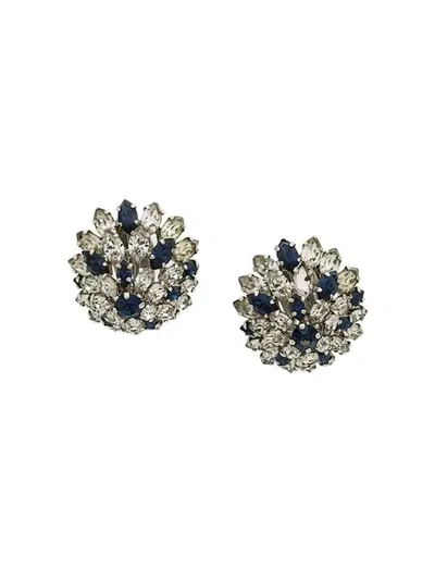 Dior Oversized Clip On Earrings In Silver