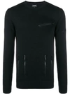 Les Hommes Fine Knit Fitted Sweater In Black