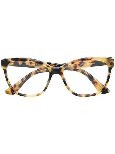 Gucci Crystal-embellished Square-frame Glasses In Yellow