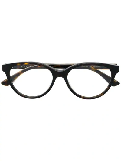 Gucci Tortoiseshell-effect Square Glasses In Brown