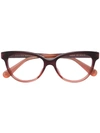 Gucci Contrast Cat-eye Glasses In Red