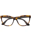 Gucci Brille Mit Eckigem Gestell In Brown