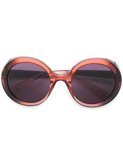Gucci Round-frame Tinted Sunglasses In Red