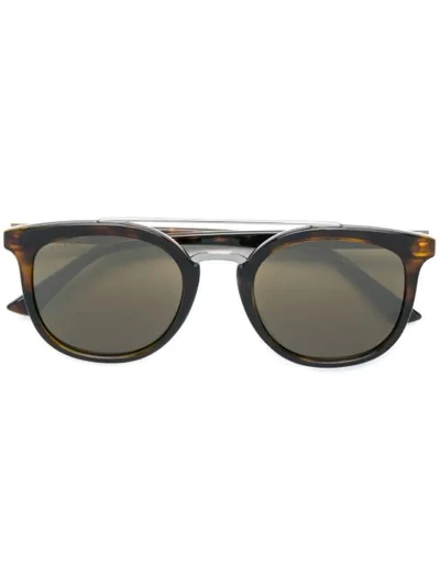 Gucci Square Tinted Sunglasses In Brown