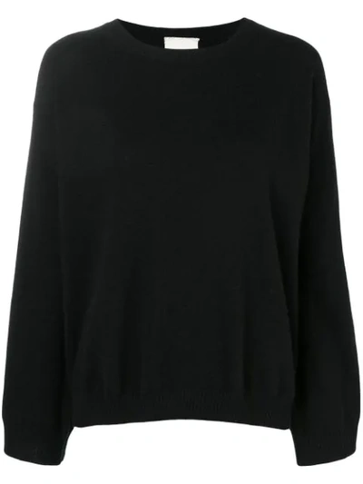 Fine Edge Classic Cashmere Jumper In Black