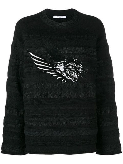 Givenchy Flying Cat Sweater In Black