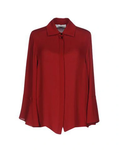 Valentino Silk Shirts & Blouses In Maroon